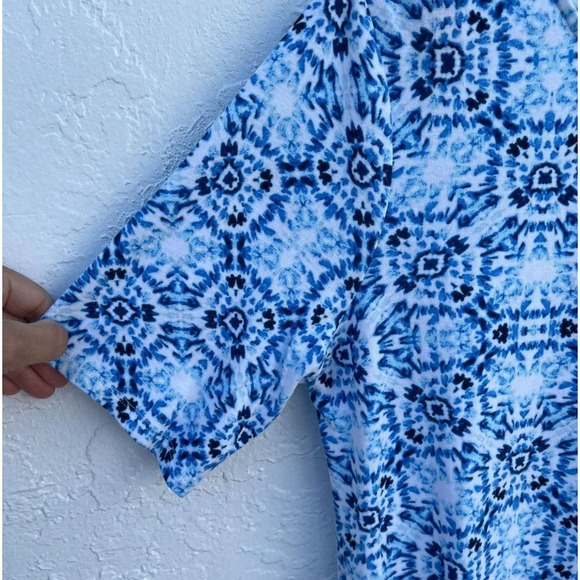 Chicos Womens Simply Mosaic Print Shirt Dress Multicolor Sz 1 - Picture 9 of 10